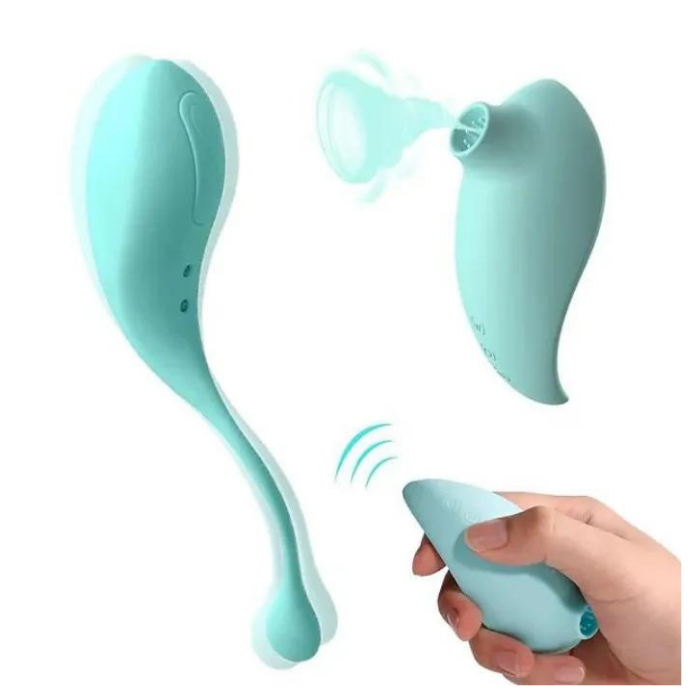 Succionador De Clitoris Y Huevo Vibrador De Lujo 2 En 1